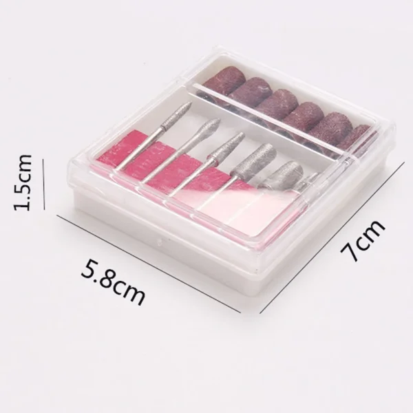 Kit 6 embouts ponceuse ongle en acier inoxydable – Image 2