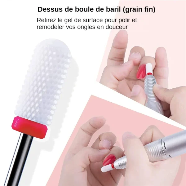 7 Embouts professionnels à ongles en tungstène acier et céramique – Image 3